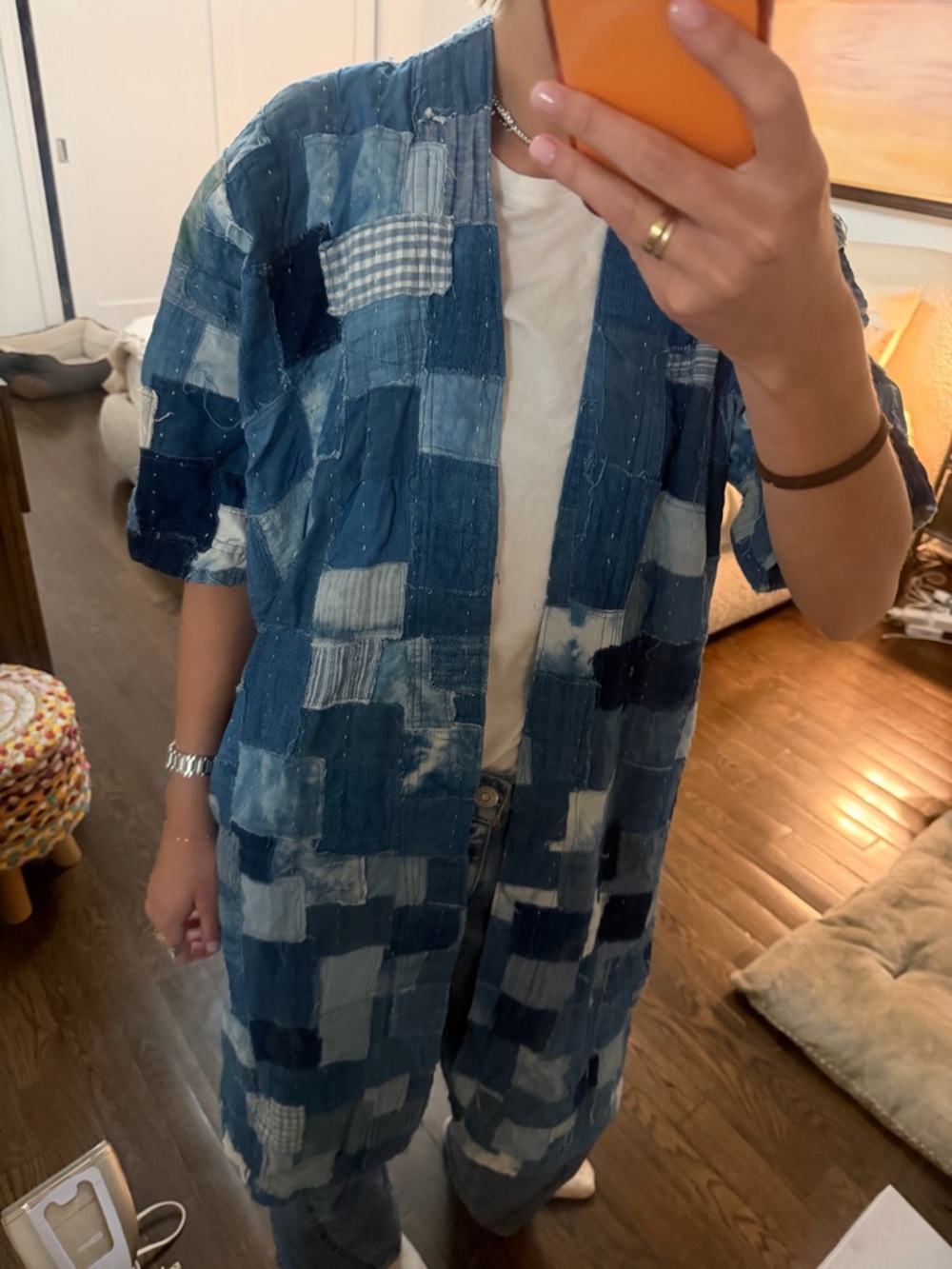 Vintage Patchwork Indigo Coat - Vintage Blue - Picture 3 of 8
